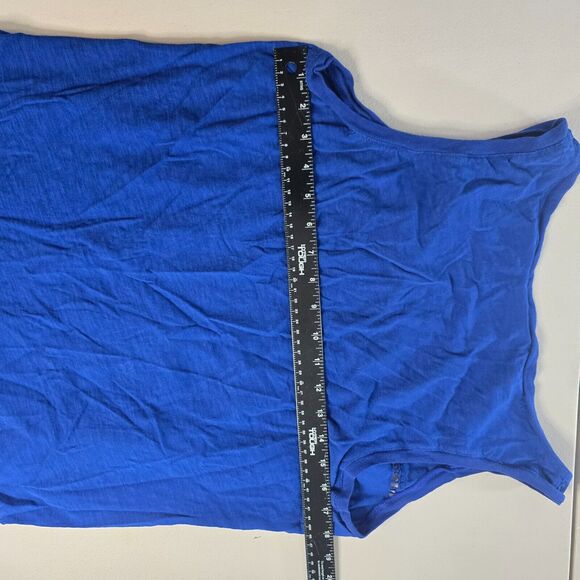 DKNY Tank Top Women's XL Blue Sleeveless Wide Straps Embordered Aztec - Picture 9 of 16